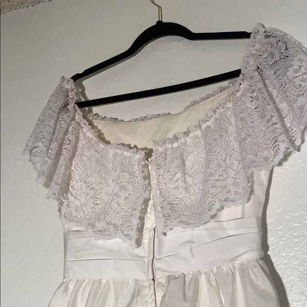 Vintage Wedding‎ White Lace Dress Size M - Image 6