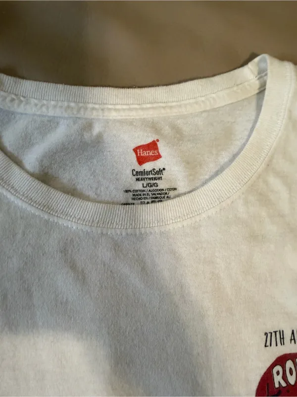 Hanes White Alabama Long-Sleeve "Roll Tide Run" Red Ribbon Tee - Image 3