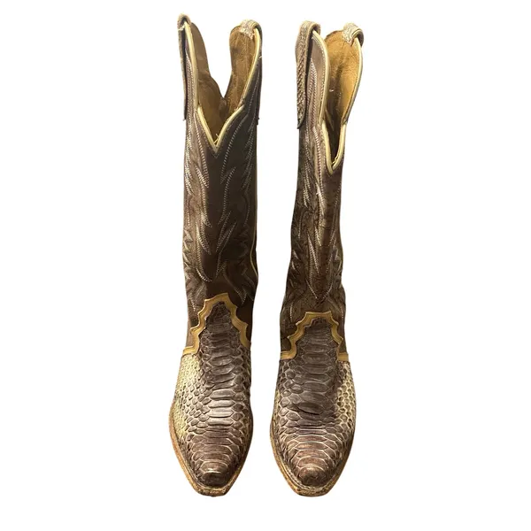 Idyllwind Triad Exotic Python Snip Toe Western Boots Brown Size 9B Cowgirl Rodeo - Image 2