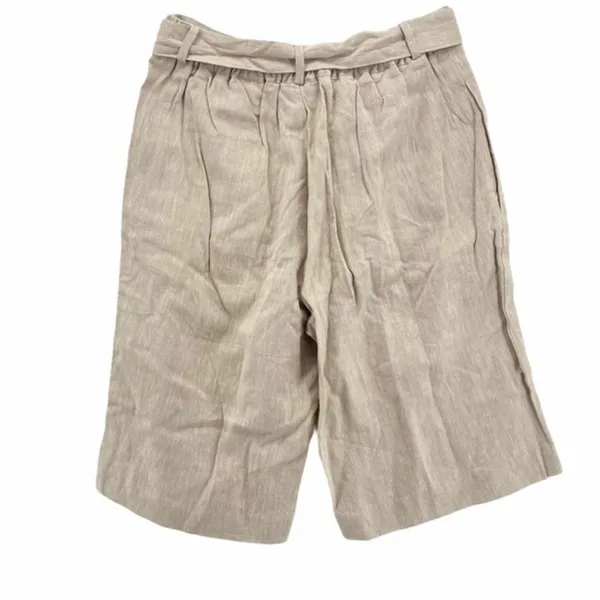 Coldwater Creek‎ Linen Belted Wide Leg Long Shorts - Image 2