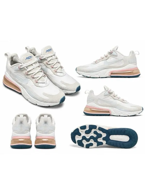 Nike Air Max 270 React Shoes Womens 9.5 American Modern White Pink AT6174-100 - Image 2