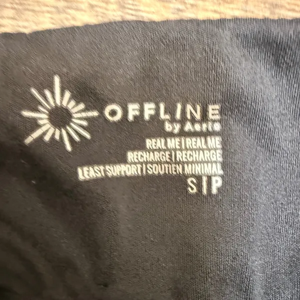 OFFLINE by Aerie Real Me Recharge Ribbed Sports Bra Black Small - Image 3