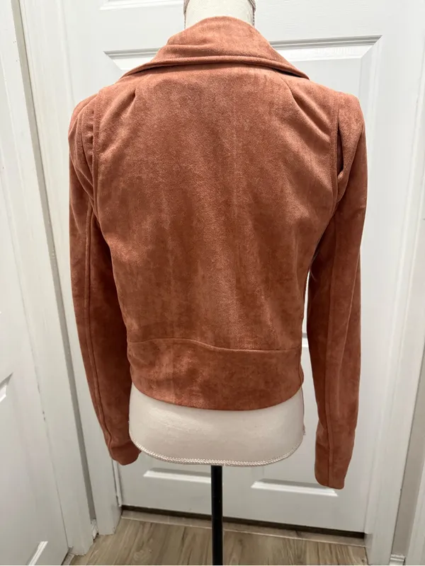 VICI Collection Market Faux Suede Moto Jacket - Dusty Rose Size M - Image 5