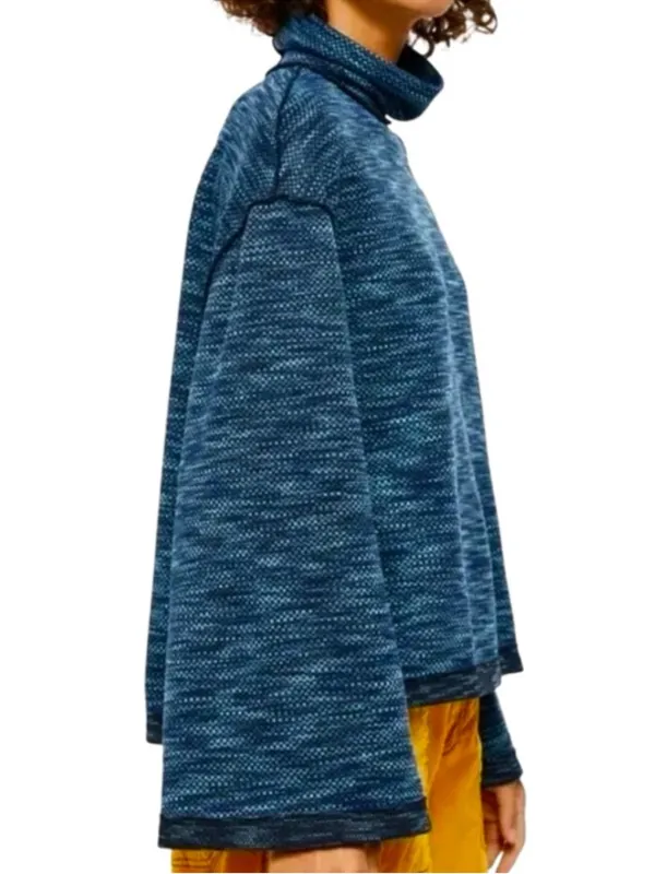 Like New Free People We The Free Sunny Days Turtleneck Top Blue Generous Small - Image 3