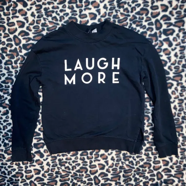 Divided “laugh more” sweater - Image 5
