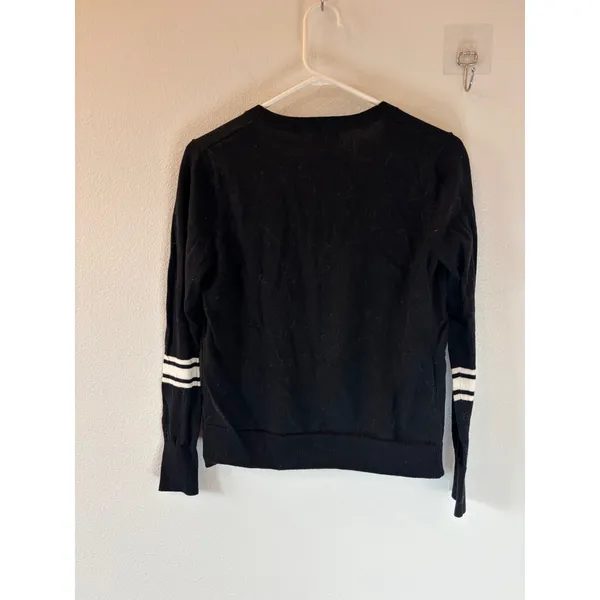 Old Navy Womens Black Varsity Stripe Button‎ Front Cardigan Sweater Size M - Image 3