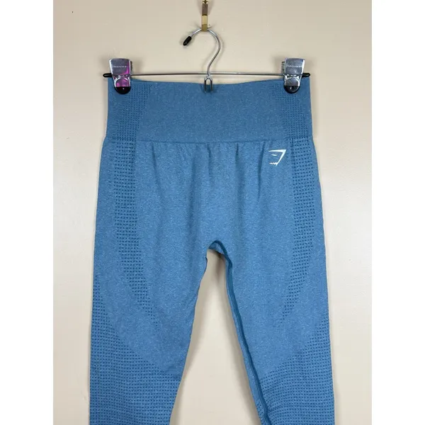 Gymshark Women’s Blue Marl Vital Seamless High Rise Compression Leggings Size M - Image 2