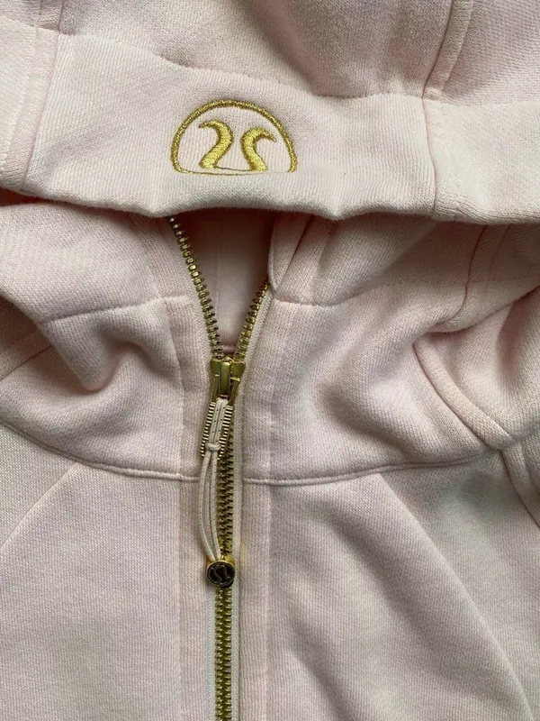 Lululemon pink cropped scuba gold zipper size xs/s - Image 3