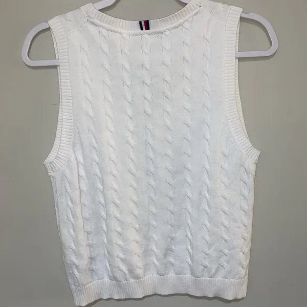 Tommy Hilfiger white knit sweater vest - Image 2