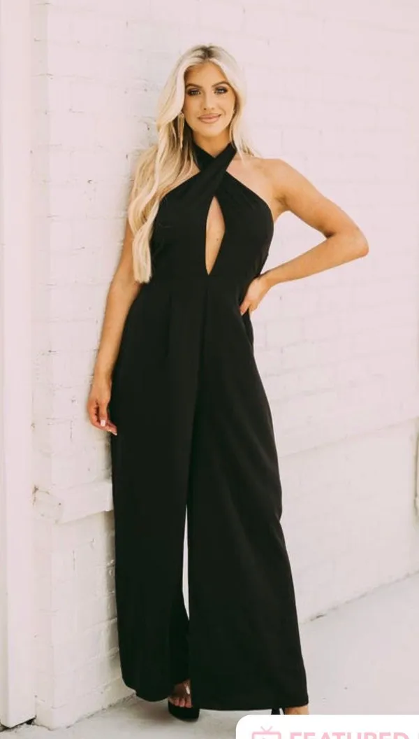 These Three Boutique Wide Leg Halter Neck Jumpsuit - Image 5
