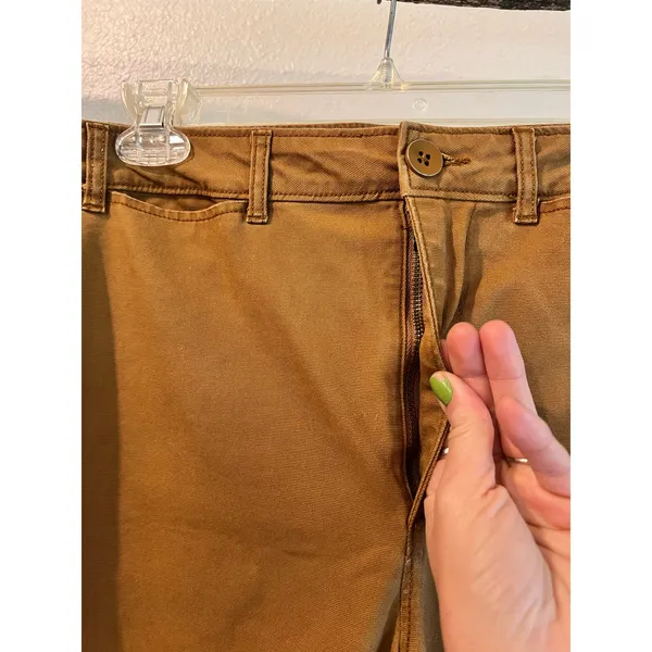 Old Navy Camel Tan Extra High Rise Cropped Wide Leg Comfy Pants Size 8 - Image 7