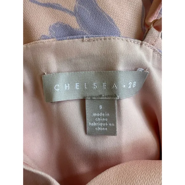 NWOT Chelsea 28 Pink Tulip Hem Floral Print Maxi Dress Size Small - Image 6
