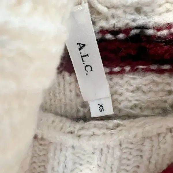 ALC Frank Zaira Striped Turtleneck‎ Sweater Mohair Blend size XS - Image 4