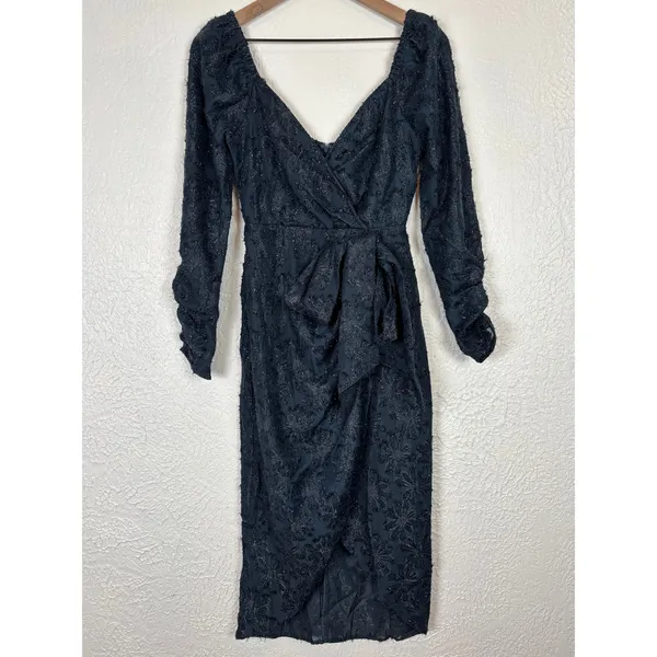 ASTR The Label Terese Metallic Floral Long Sleeve Cocktail Dress Size XS NWT - Image 4