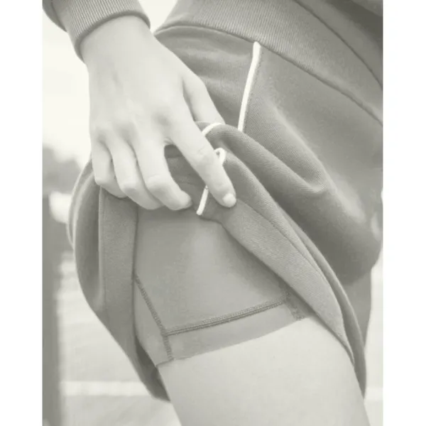 Spanx AirEssentials Pique Skort Ashwood Tan High-Rise Waist Shaping Piping Skirt - Image 6
