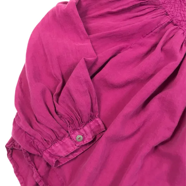 FREE PEOPLE Flowy Pintuck Blouse Sz XS Purple Boho Coastal Breezy Festival Beach - Image 8
