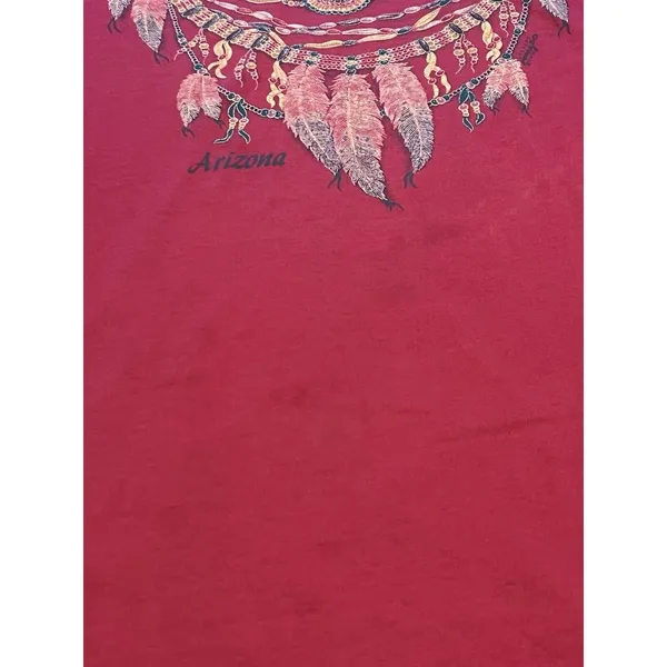 Vintage Womens XL Best Fruit Of The Loom Pink Western Aztec Arizona‎ T-Shirt - Image 8