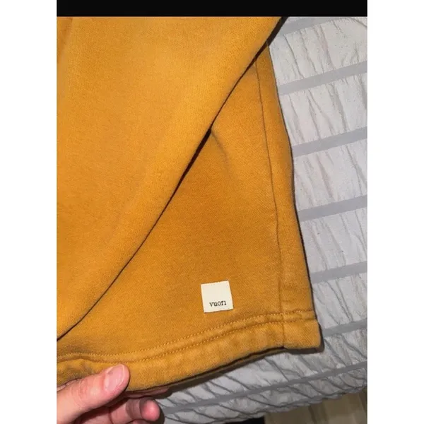 Vuori Womens Large Restore Sweatshirt Drawstring Gold Camel Relaxed Oversized - Image 11