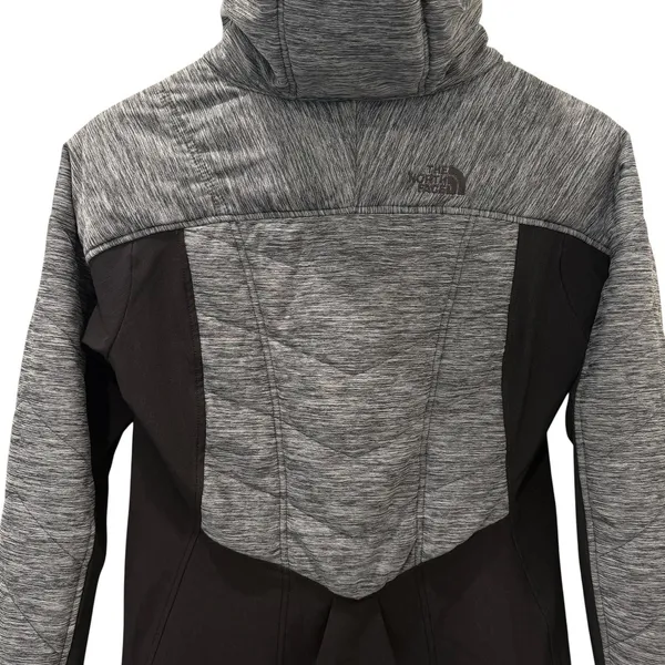 The North Face Womens Medium Gray Quilted Hybrid Softshell Fleece Hooded Jacket - Image 10