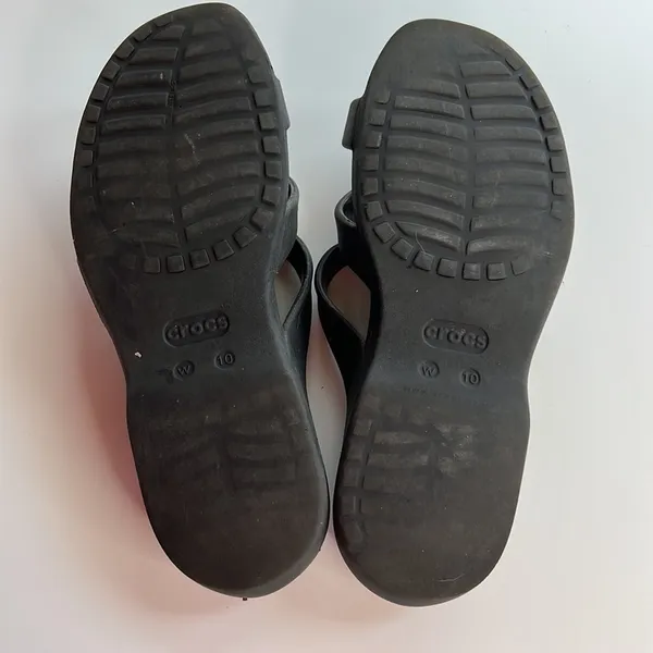 Crocs Meleen Twist Strappy Sandals Black Gray Comfort Slides Women’s Size 10 - Image 5