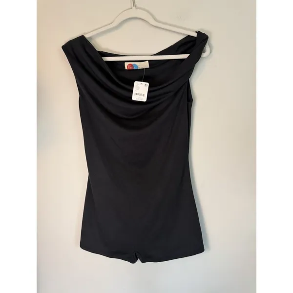 Free People Beach Marren Romper Playsuit Black Sz S NWT $58 - Image 2