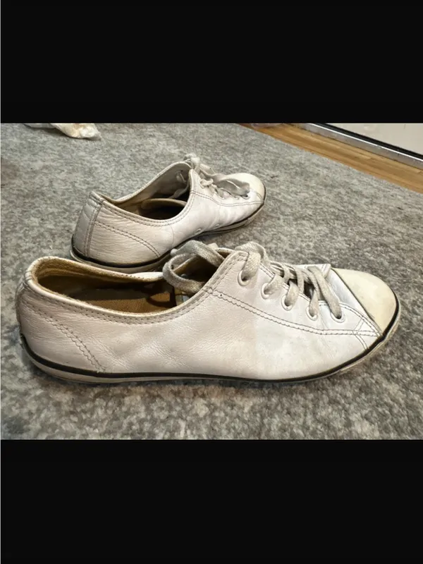Converse All Star Low-Top Sneakers in White and Tan - Image 6