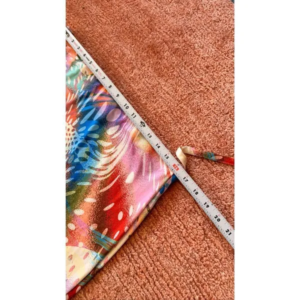 ASOS Design Printed Satin Scarf Top Size US 14 Multicolor Y2K - Image 7