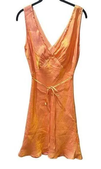 Peppermayo Orange Audrey Chemise Slip Dress V-Neck Size 6 - Image 3