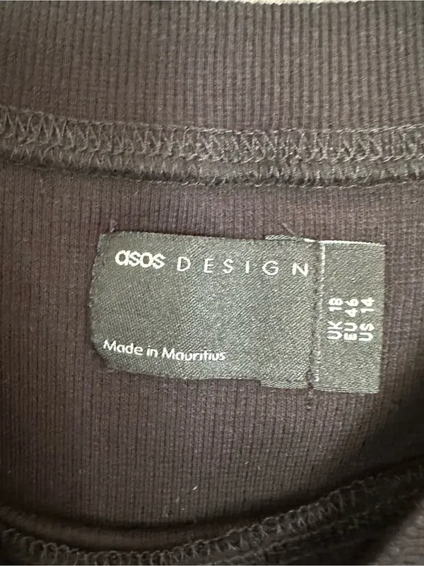 NWT ASOS DESIGN 90s ribbed mini tank dress in black - Image 3