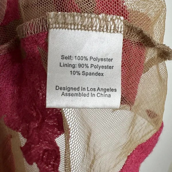 For Love & Lemons Paradise Pink Orchid Mini Dress Women's Sheer Size Medium - Image 5