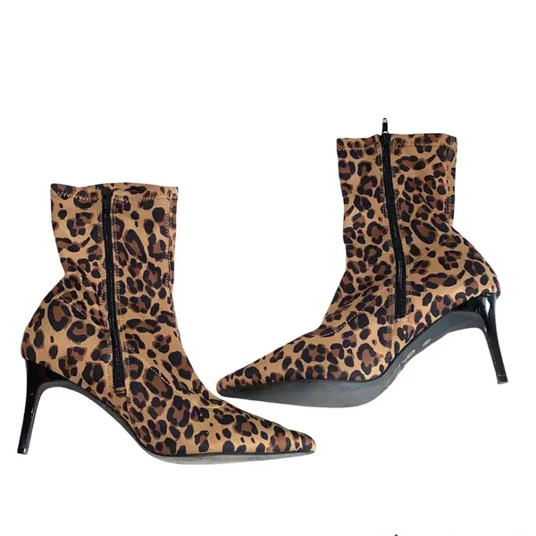 Mix‎ No. 6 Cadaoria Leopard Print Ankle Boots Size 8 - Image 2