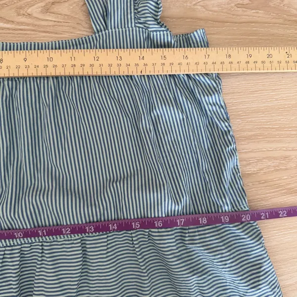 Nation LTD Large Camille Midi‎ Sundress Spritz Stripe Mint Blue Tiered Resort - Image 11