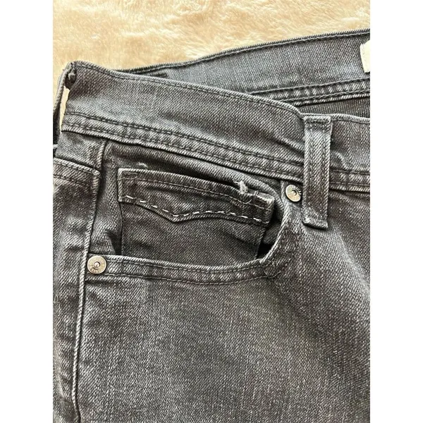 Levi's Women's 505 Straight Leg Jeans Black Denim Standard Size 8 - Image 4