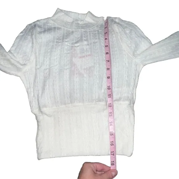 Bog Band Of The Free‎ Raquel Ivory Ribbed Knit Pullover Shirt Mock Neck Size Xs - Image 6