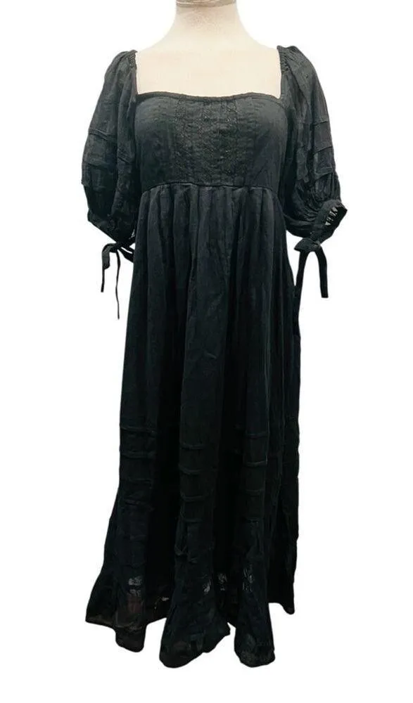 Free People Lets Be Friends Midi Black Dress Size Medium - Image 4