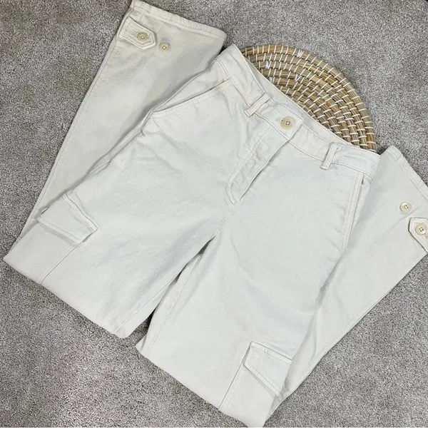 Aritzia Wilfred Modern Supply Twill Cargo Pants High Waisted in Gd Birch Size 0 - Image 5