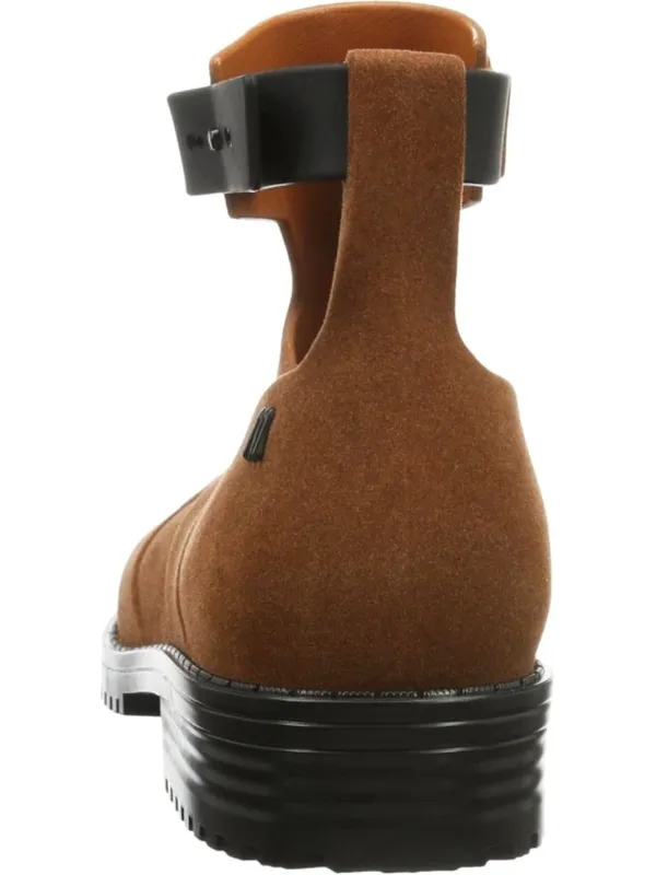 Melissa Antares II Boots Brown Low Cut-Out Suede Buckles Ankle Flat Booties 7 - Image 4