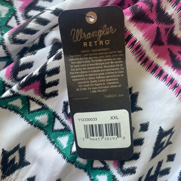 Wrangler Retro Off‎ Shoulder Long Sleeve Elastic Women’s Top Plus Size Size XXL - Image 10