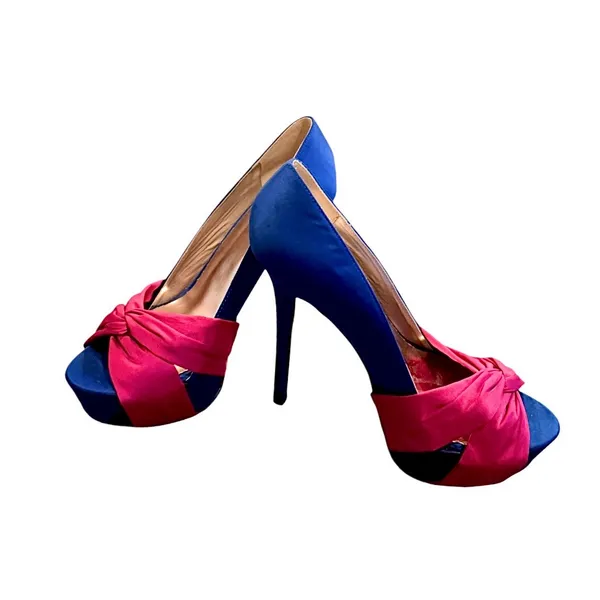 Qupid Women’s Satin Knotted Hidden Platform Peep Toe Pumps - Image 10