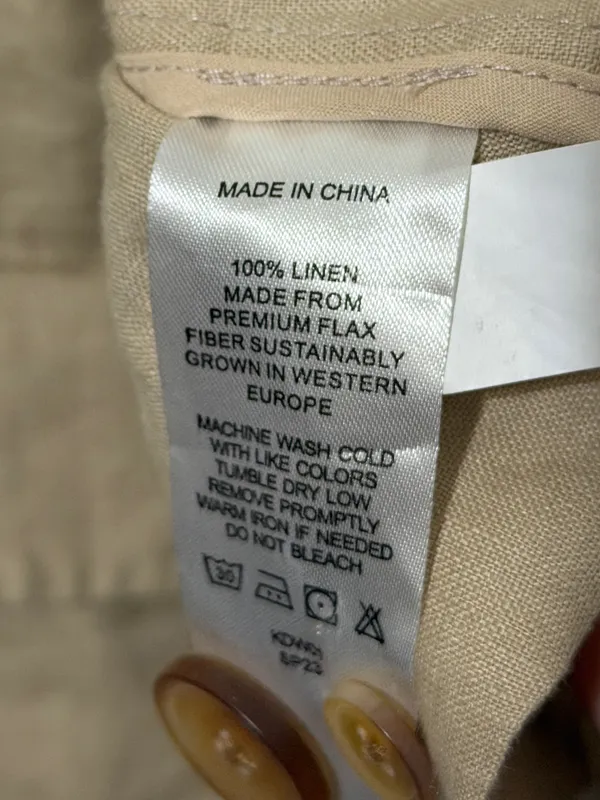 Quince 100% European Linen Blazer Size XL Neutral Khaki Driftwood Tan - Image 9