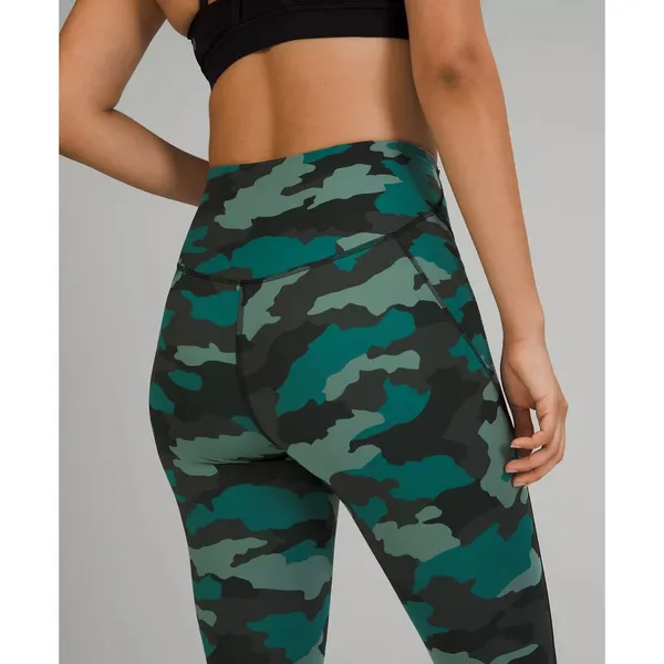 NEW Lululemon‎ Base Pace High Rise Crop 25" Heritage 365 Camo Tidewater Teal 18 - Image 2