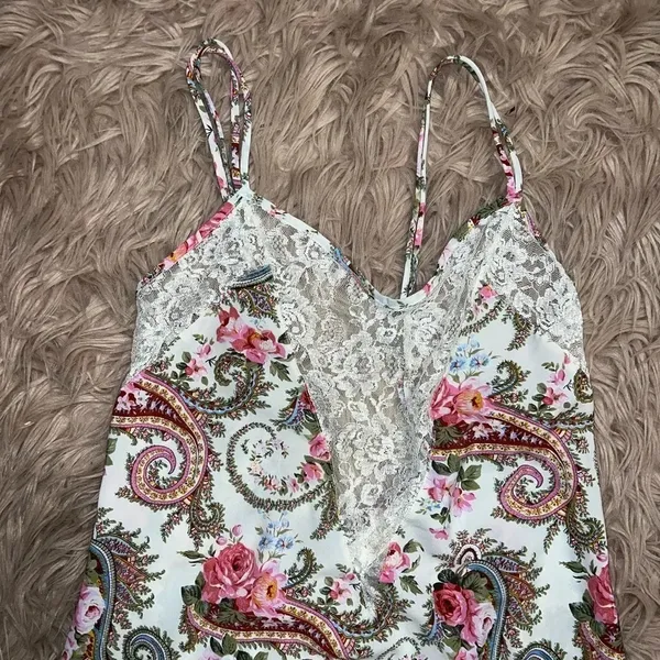 Vintage Victoria Secret Silk/ Polyester /Satin Paisley Lingerie Dress Medium - Image 3