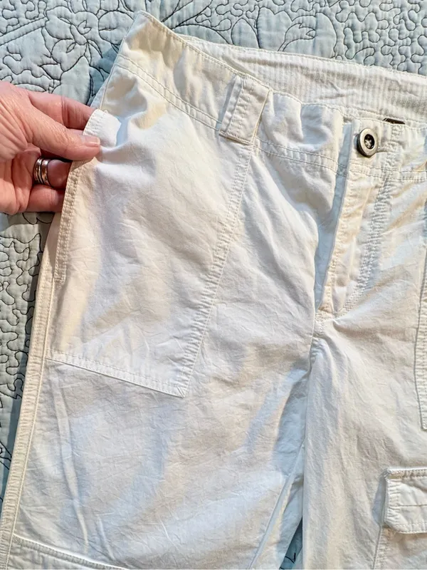 Free People The Thing Is Mid Rise Utility Pants Optic White Cargo Wide Leg~2🧡 - Image 8