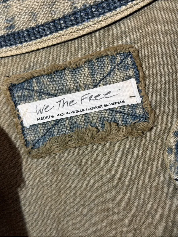 FP “We The Free” Jude Denim Oversized Washed Olive Green V-Neck Oversized Tunic - Image 5