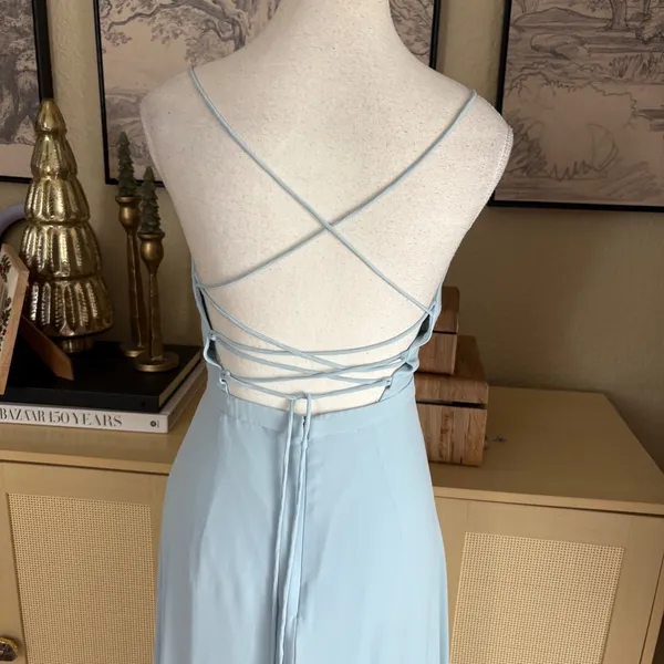 FAME and partners Dusty Blue Open‎ Back Maxi Dress Size 2 Prom Bridesmaid - Image 3