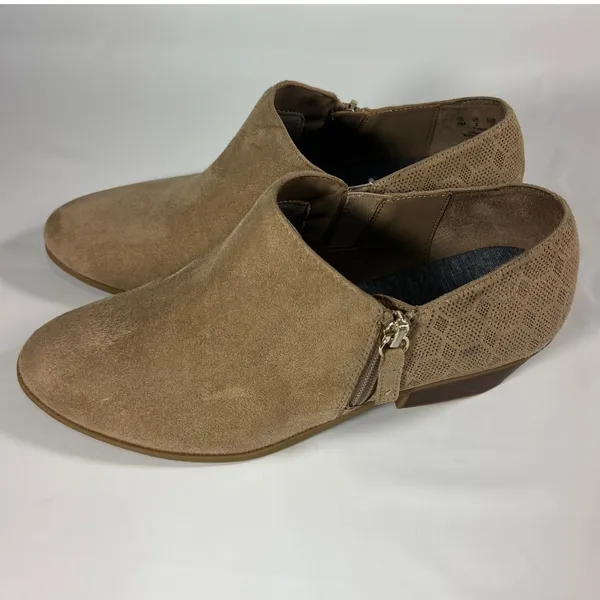 Dr. Scholl's Brief Women's‎ Ankle Booties 8M Taupe Suede Side Zip Memory Foam - Image 4