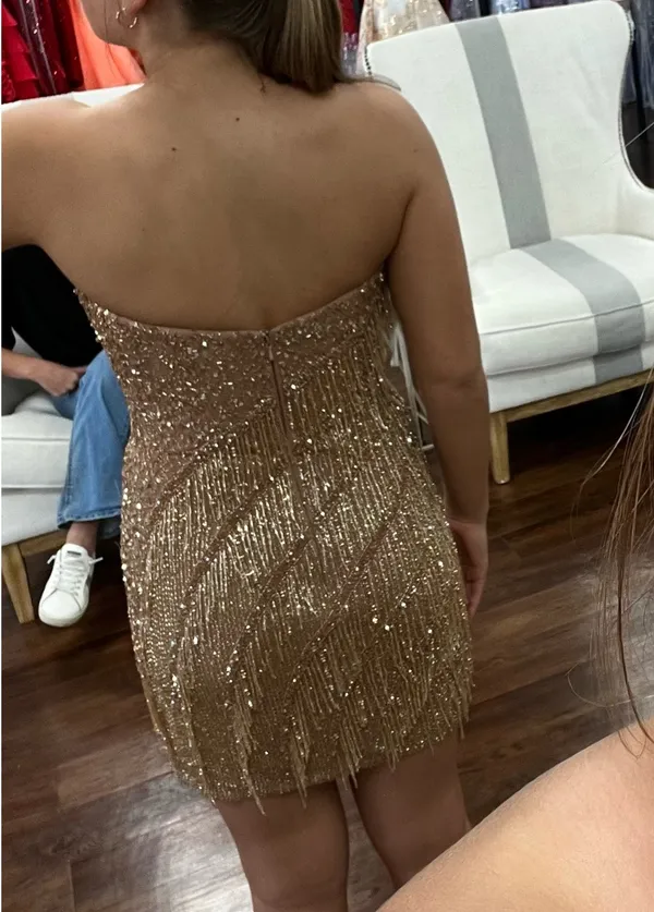 Amarra Gold Homecoming Dress - Image 5