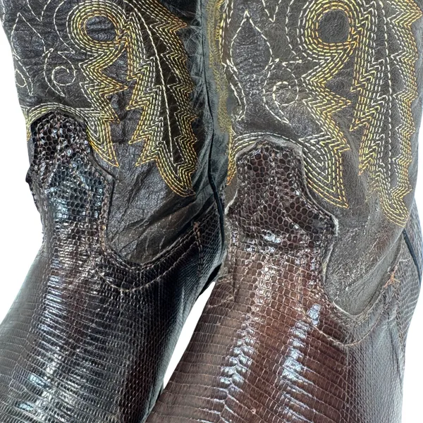 Circle G Boots Womens‎ 6.5 Brown Exotic Lizard Skin Leather Western Cowboy Boho - Image 9