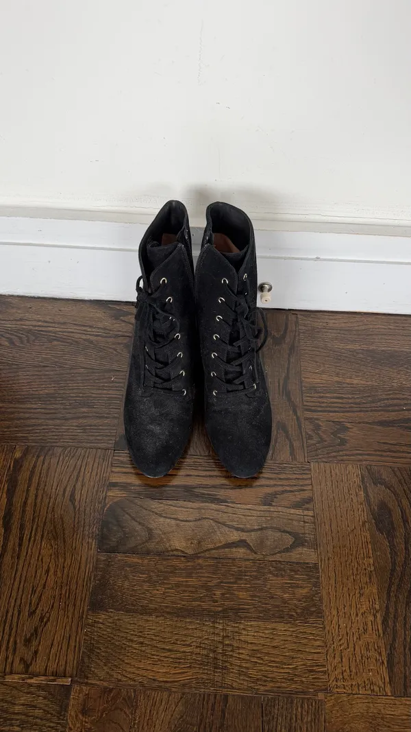 J.Crew Lace-Up Boots Black Suede - Image 2