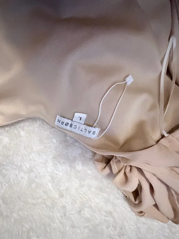 Baltic Born large Beige Wrap Maxi Dress with Waist Tie - Image 6